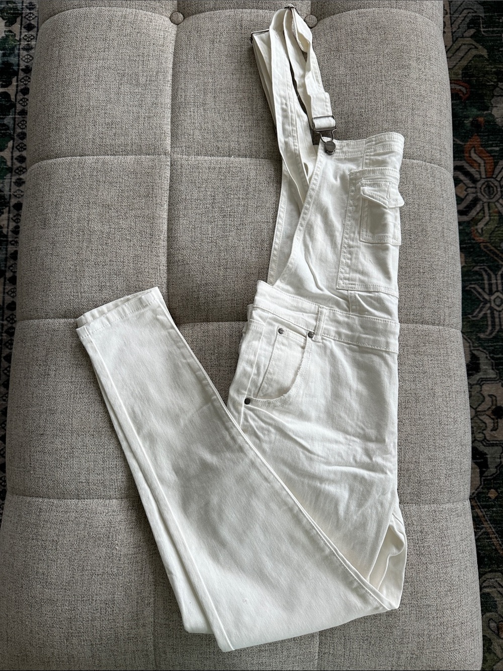 Wishlist White Skinny Overalls Jumpsuit